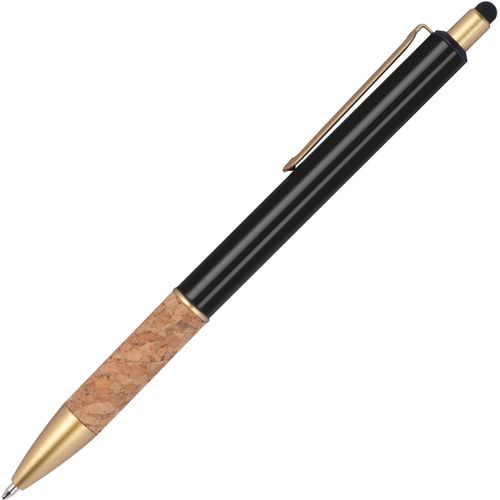 Kugelschreiber mit Korkgriffzone (Art.-Nr. CA987668) - Kugelschreiber aus Metall mit goldenen...