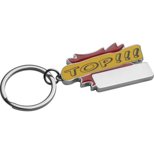 Schlüsselanhänger Top!!! (Art.-Nr. CA993752) - Schlüsselanhänger aus Metall mit farbl...
