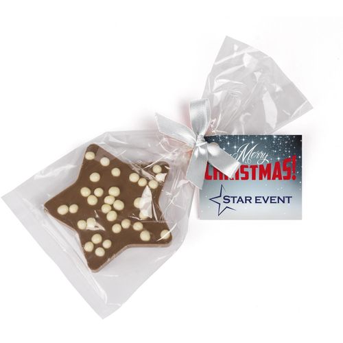 Schoko Weihnachtsstern (Art.-Nr. CA053144) - Stern aus edler Schokolade in Zartbitter...