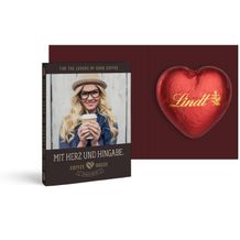 Werbekarte mit Lindt Schokoladen Herz 20 g (rot, 4c Euroskala) (Art.-Nr. CA060334)