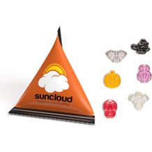 Mini Tetraeder Fruchtgummi [100er Pack] (Standard-Folie transparent / 1-farbig / Halloweenmischung) (Art.-Nr. CA100042)