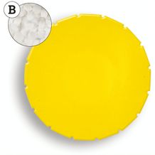 Super Mini Clic Clac Box (PMS Yellow C, ohne Druck, Pfefferminzpastillen extra stark) (Art.-Nr. CA634482)