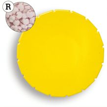 Super Mini Clic Clac Box (PMS Yellow C, ohne Druck, Erdbeerdragees Herzform) (Art.-Nr. CA940000)