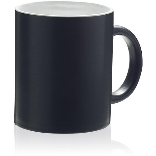 Oxford Keramiktasse, matt, schwarz-weiß, 36 cl (Art.-Nr. CA533017) - Promotiontasse von Rastal mit einem...