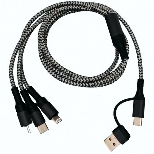 USB-C&A Ladekabel 'Round' (Art.-Nr. CA216768) - USB-Ladekabel mit hochwertiger Nylonumma...