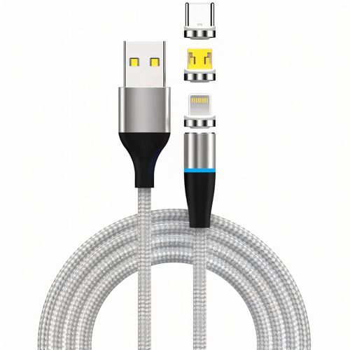 3in1 Cable 'Magnetic Data' (Art.-Nr. CA687181) - USB-Lade- und Datenkabel mit wechselbare...