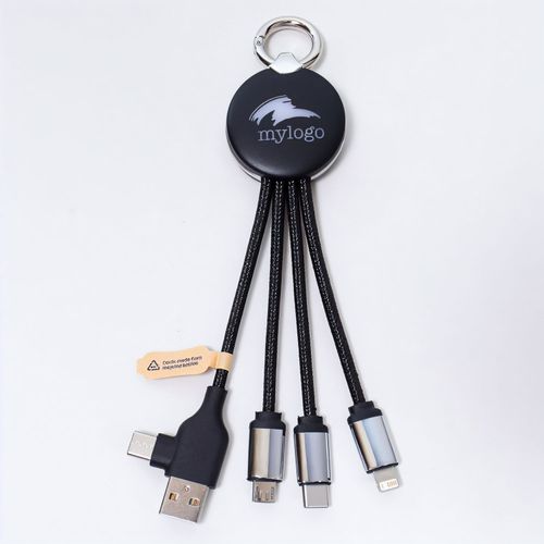 C&A Ladekabel "ECO Cable LED Round" (Art.-Nr. CA815539) - USB-Ladekabel aus recycelten PET-Flasche...