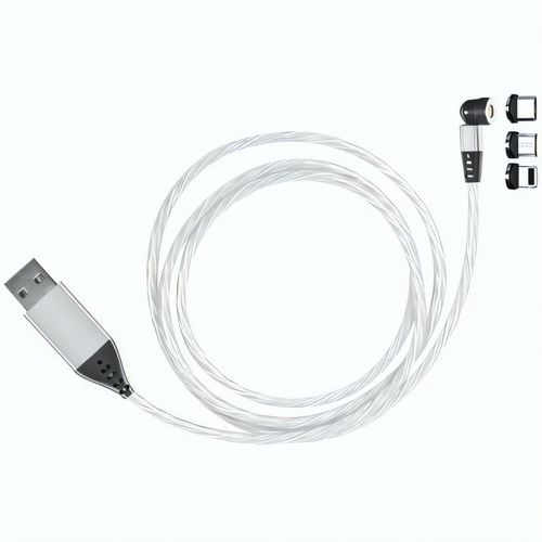 Lade- und Datenkabel 'LEDflow Magnetwist' (Art.-Nr. CA816556) - 3in1 USB-Lade- und Datenkabel mit...
