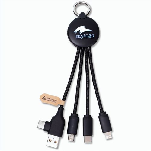 C&A Ladekabel "ECO Cable LED Round" (Art.-Nr. CA894621) - USB-Ladekabel aus recycelten PET-Flasche...
