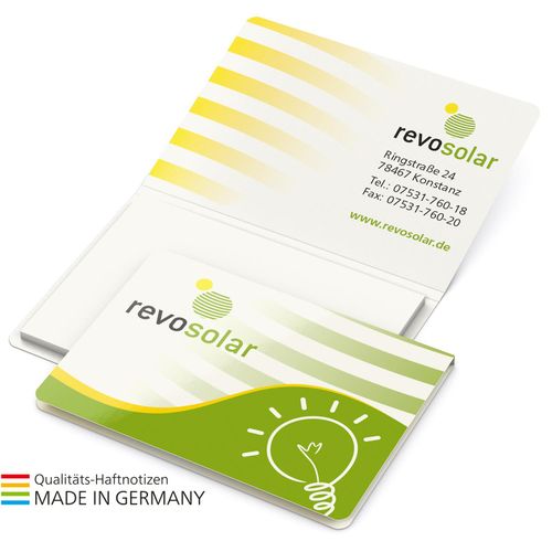 Memo-Card Haftnotiz green+blue (Art.-Nr. CA445556) - Kleines, nachhaltiges Format mit attrakt...