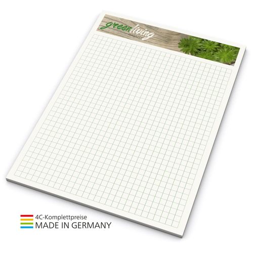 Schreibblock green+blue A5, 50 Blatt (Art.-Nr. CA592703) - Günstiger Schreibblock aus Recyclingpap...