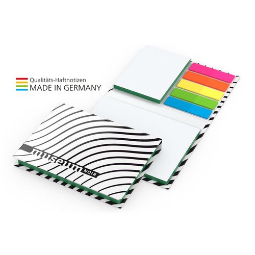 Budapest White Bestseller Bookcover matt-individuell, Farbschnitt grün (Art.-Nr. CA626613) - Kombi-Set mit 5 farbigen Filmmarkern,...