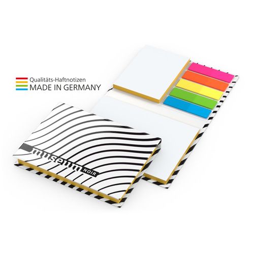 Budapest White Bestseller Bookcover matt-individuell, Farbschnitt gelb (Art.-Nr. CA684854) - Kombi-Set mit 5 farbigen Filmmarkern,...