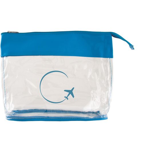 Kulturtasche transparent mit farbiger Biese (Art.-Nr. CA003221) - Kulturtasche transparent mit farbiger...