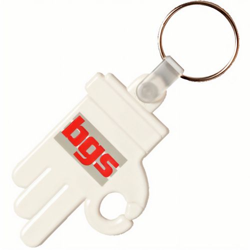 Kunststoff Schlüsselanhänger OK Hand (Art.-Nr. CA106363) - Kunststoff Schlüsselanhänger `OK` Hand...