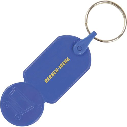 Schlüsselanhänger mit ? 0,50 Einkaufswagen-Münze (Art.-Nr. CA119892) - Kunststoff Schlüsselanhänger Einkaufsw...