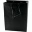 Matte Papiertasche schwarz und weiß 160x190x80 mm (Schwarz) (Art.-Nr. CA131021)