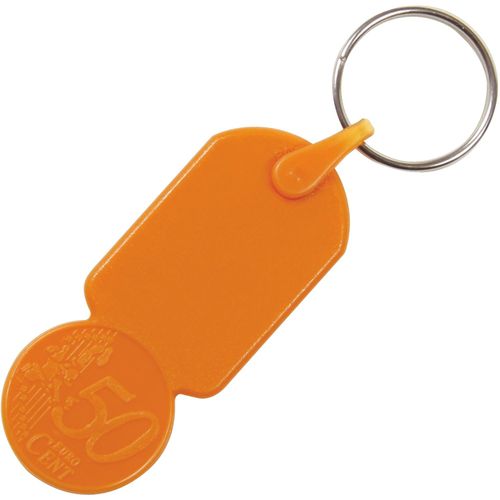Schlüsselanhänger mit ? 0,50 Einkaufswagen-Münze (Art.-Nr. CA191243) - Kunststoff Schlüsselanhänger Einkaufsw...