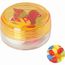 Runde Plastikdose mit farbigem Deckel gefüllt mit ca. 12 gr. Jelly Beans TAMPONDRUCK (gelb) (Art.-Nr. CA227726)
