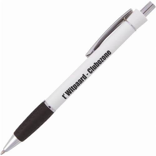 MIKKON Kugelschreiber Peekay (Art.-Nr. CA252142) - MIKKON Metall-Clip Peekay mit weiße...