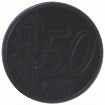 Schlüsselanhänger Einkaufswagen-Münze mit ? 0,50 Münze (Schwarz) (Art.-Nr. CA259514)