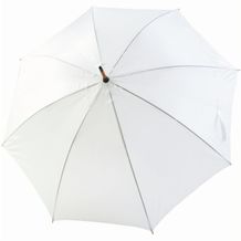 Regenschirm mit Stiel und Griff aus gebogenem Holz Polyester P-190T (Weiss) (Art.-Nr. CA282575)