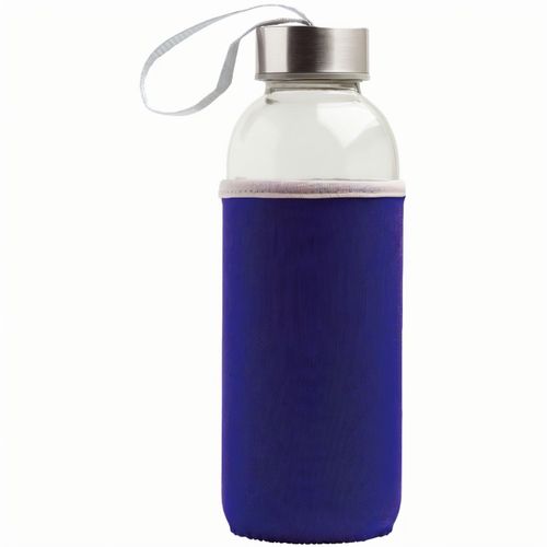 Glasflasche mit Neoprendeckel 500 ml, versehen mit Silber farbigen Metallkappe (Art.-Nr. CA308181) - Glasflasche mit Neoprendeckel 500 ml,...