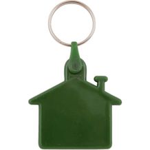 Kunststoff Schlüsselanhänger Haus (dunkel grün) (Art.-Nr. CA382106)