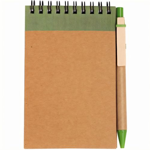 Recyceltes Notebook A6 mit Kugelschreiber (Art.-Nr. CA462916) - Recyceltes Notebook A6, mit Kugelschreib...