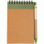 Recyceltes Notebook A6 mit Kugelschreiber (hell grün) (Art.-Nr. CA462916)
