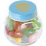 Bonbonglas mini gefüllt mit ca. 40 gr. Jelly Beans mit farbigem Deckel (hell blau) (Art.-Nr. CA493227)