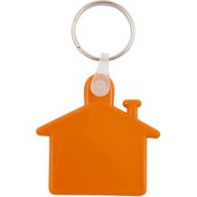 Kunststoff Schlüsselanhänger Haus (orange) (Art.-Nr. CA575870)