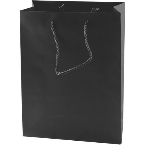 Matte Papiertasche schwarz und weiß 270x370x120 mm (Art.-Nr. CA580693) - Matte Papiertasche  schwarz und wei...