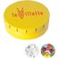 Runde Click-Blechdose 45 mm mit ca. 12 gr. Minties TAMPONDRUCK (gelb) (Art.-Nr. CA581488)