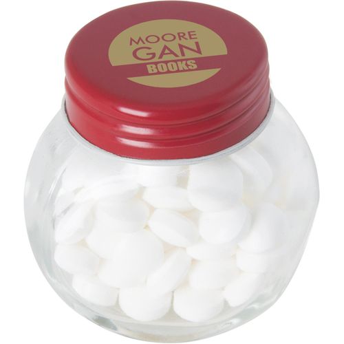 Bonbonglas mini gefüllt mit ca. 40 gr. Mints mit farbigem Deckel (Art.-Nr. CA613964) - Bonbonglas mini gefüllt mit ca. 40 gr...