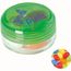 Runde Plastikdose mit farbigem Deckel gefüllt mit ca. 12 gr. Jelly Beans TAMPONDRUCK (hell grün) (Art.-Nr. CA677731)