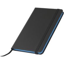 Notizbuch A6 schwarz mit Gummiband, Farbschnitt und Leseband, 60 Seiten (dunkel blau) (Art.-Nr. CA686874)