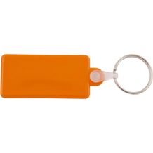 Kunststoff Schlüsselanhänger rechteckig (orange) (Art.-Nr. CA759271)