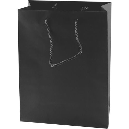 Matte  Papiertasche schwarz und weiß 220x290x100 mm (Art.-Nr. CA776579) - Matte Papiertasche schwarz und wei...