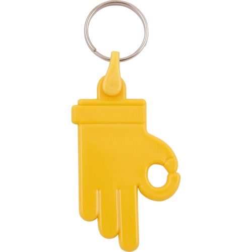 Kunststoff Schlüsselanhänger OK Hand (Art.-Nr. CA779340) - Kunststoff Schlüsselanhänger `OK` Hand...