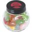 Bonbonglas mini gefüllt mit ca. 40 gr. Jelly Beans mit farbigem Deckel (Schwarz) (Art.-Nr. CA812482)