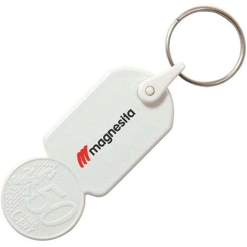 Schlüsselanhänger mit ? 0,50 Einkaufswagen-Münze (Art.-Nr. CA816202) - Kunststoff Schlüsselanhänger Einkaufsw...