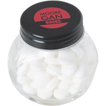 Bonbonglas mini gefüllt mit ca. 40 gr. Mints mit farbigem Deckel (Schwarz) (Art.-Nr. CA877829)