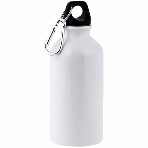 Aluminiumtrinkflasche 400 ml, Karabinerhaken, zur Sublimation (Art.-Nr. CA955830) - Aluminiumtrinkflasche 400 ml mit Karabin...