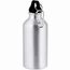 Aluminiumtrinkflasche 400 ml, Karabinerhaken, zur Sublimation (silber) (Art.-Nr. CA995568)