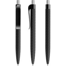 prodir QS03 PMP Push Kugelschreiber (schwarz-silber satiniert) (Art.-Nr. CA149998)