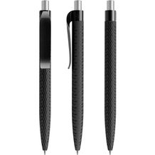 prodir QS03 PMP Push Kugelschreiber (schwarz-silber satiniert) (Art.-Nr. CA149998)