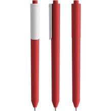 Pigra P03 Soft Touch Push Kugelschreiber (rot-weiß) (Art.-Nr. CA240932)