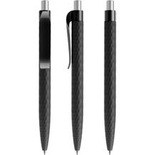 prodir QS01 Soft Touch PRP Push Kugelschreiber (schwarz-silber satiniert) (Art.-Nr. CA636512)