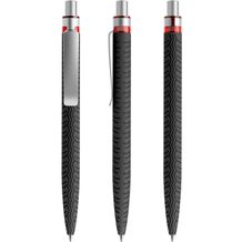 prodir QS03 Soft Touch PRS Push Kugelschreiber (schwarz-silber satiniert-Rot) (Art.-Nr. CA762242)
